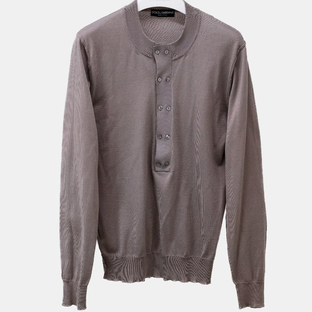 Dolce & Gabbana Taupe Double Button Sweater